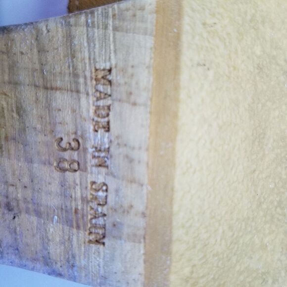 Free People Suede Park Circle Platform Buckle Round Toe Chunky Wood Clogs in Tan - Picture 16 of 16